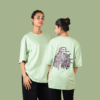 Women Teal Green SKULLX Oversized Printed T-Shirt