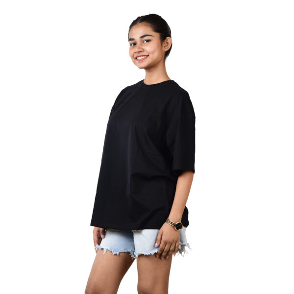 Women Black Vintage Hiphop Oversized Printed T-Shirt - Image 3