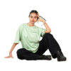 Women Teal Green SKULLX Oversized Printed T-Shirt - Image 4