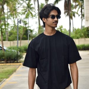 Men Black Vintage Hiphop Oversized Printed T-Shirt